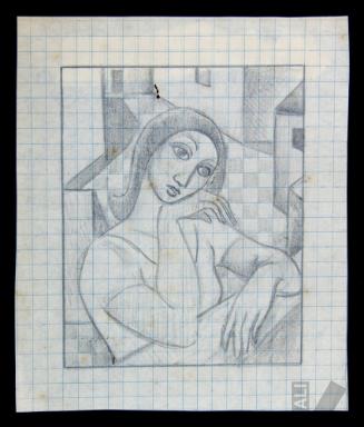 Estudio de mujer pensativa