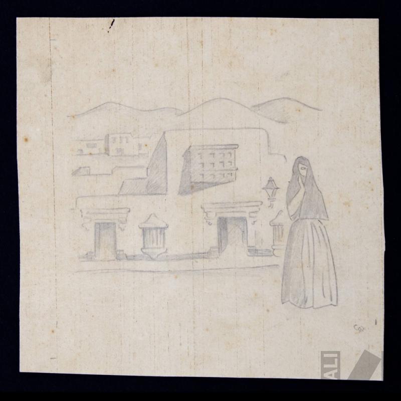 Calle limeña con tapada