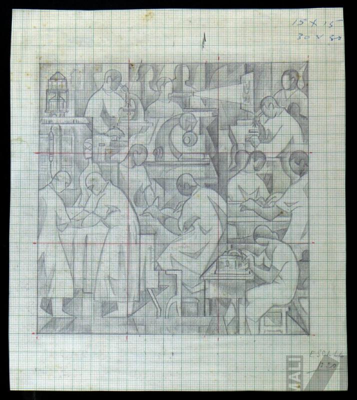 Estudio para el mural 'Ciencia médica'