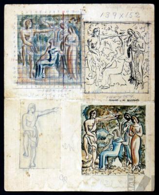 Bocetos para el mural 'Hércules en el jardín de las Hespérides'