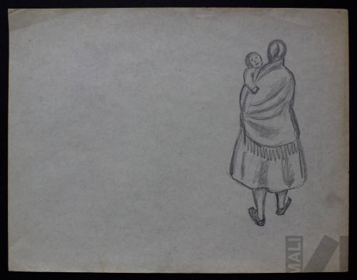 Estudio de mujer indígena con niño