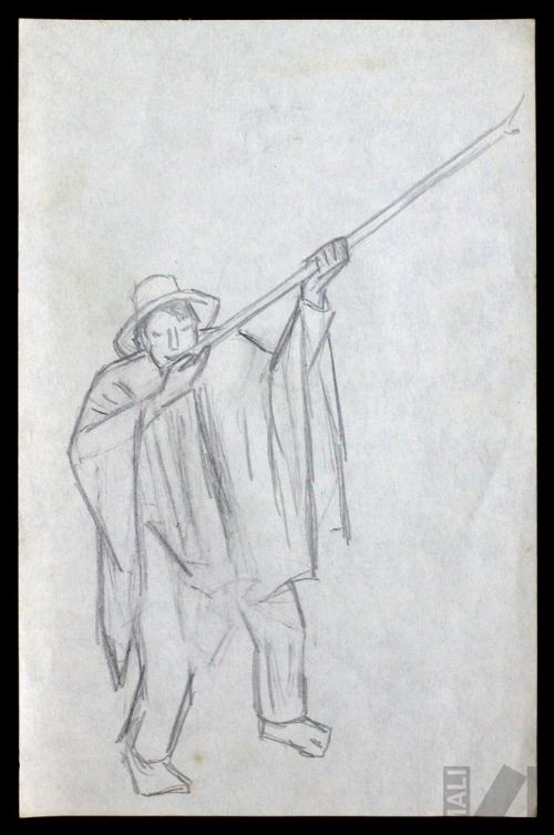 Estudio de músico indígena