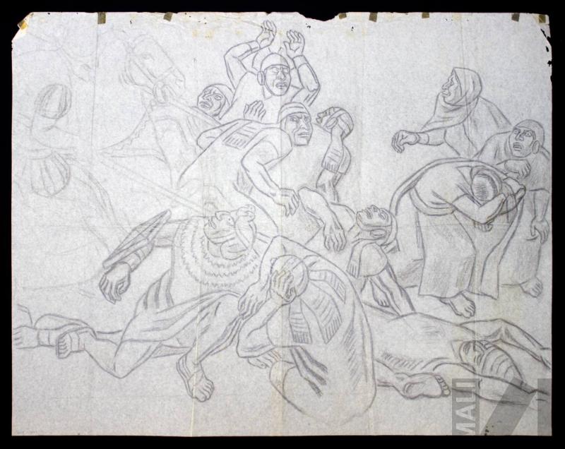 Estudio para el mural 'La hecatombe de Cajamarca'