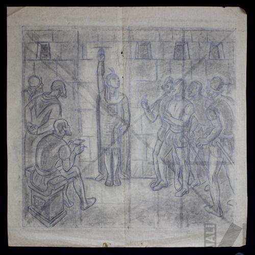 Estudio para el mural 'El rescate de Atahualpa'