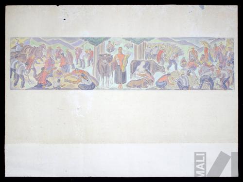 Boceto para el mural 'La agricultura peruana'