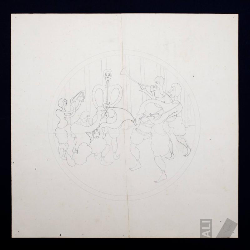 Diseño de plato decorativo [músicos]