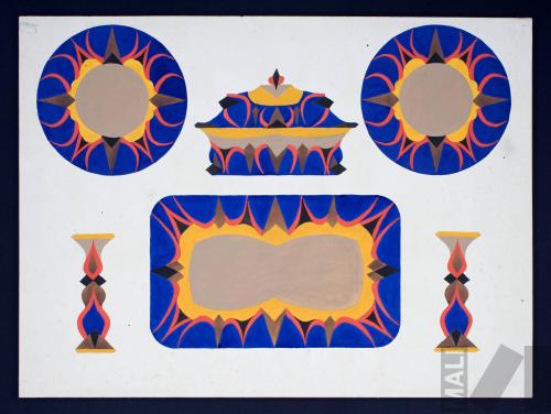 Modelo y decoración de servicio de mesa