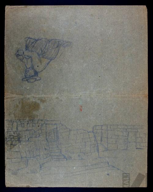 Estudio de construcción inca y mujer indígena