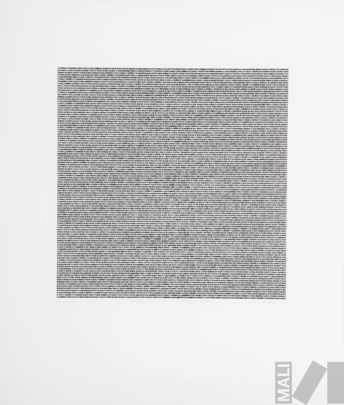 Black Square - All Ponts Combined. Serie La répetition et l'accumulation du geste saturant la surface produisent une densité