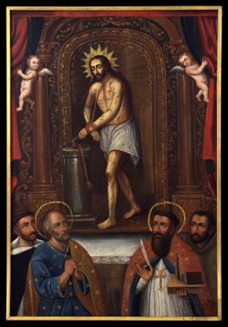 Señor de la Columna con santos
