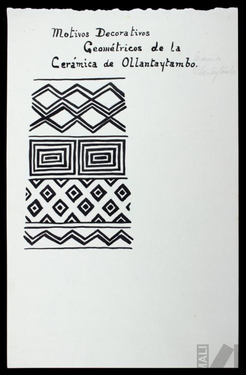 Motivos decorativos geométricos de la cerámica de Ollantaytambo