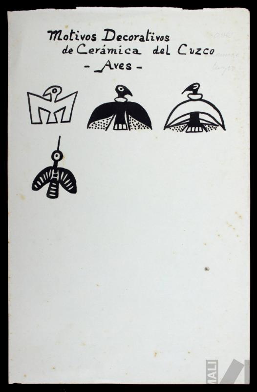 Motivos decorativos de cerámica del Cuzco, aves