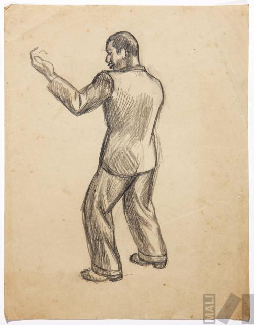 Hombre bailando, estudio de  para 'Farra con batería'