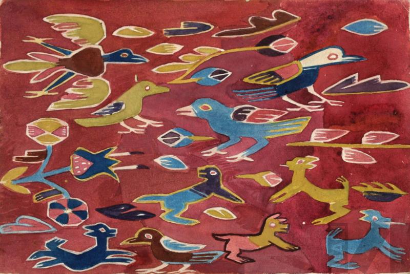 Estudio de tapiz colonial