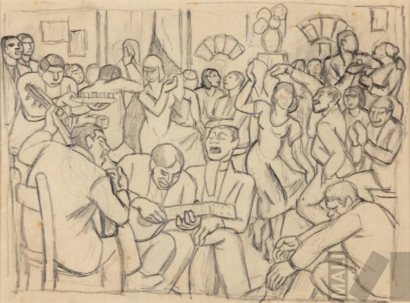 Estudio para 'Marinera con cajón'