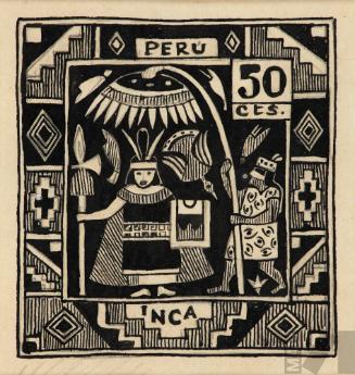 Diseño para estampilla con motivo inca colonial