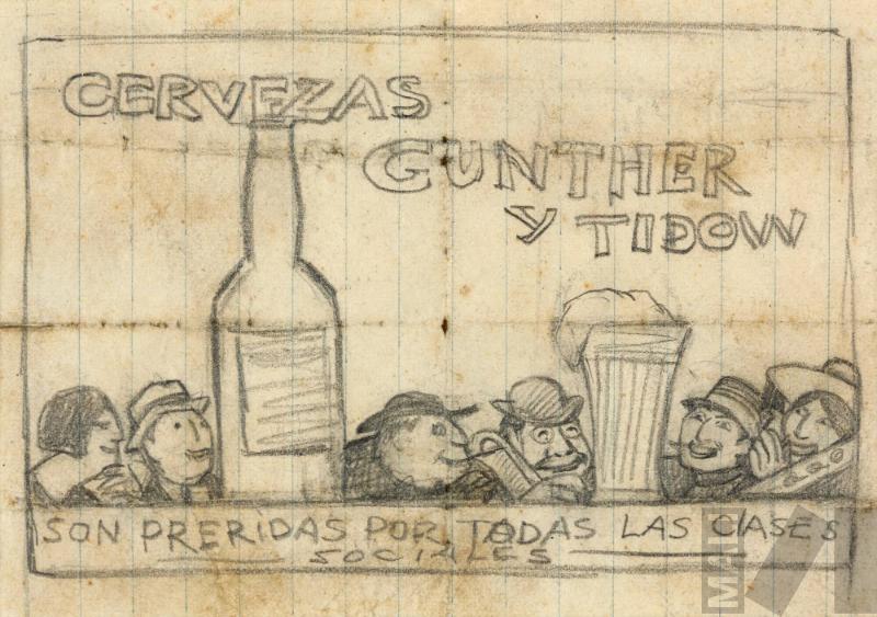 Diseño de aviso para cervezas Günther y Tidow