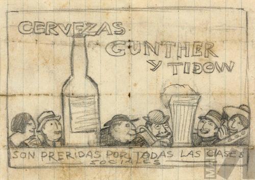 Diseño de aviso para cervezas Günther y Tidow