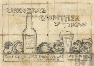 Diseño de aviso para cervezas Günther y Tidow