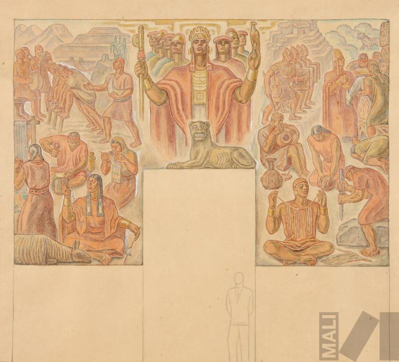 Boceto para el mural 'El imperio incaico'