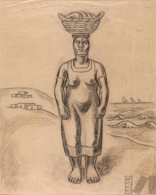 Estudio para 'Pescadora moche'