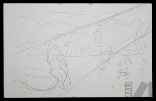 Esbozo de personaje en paisaje