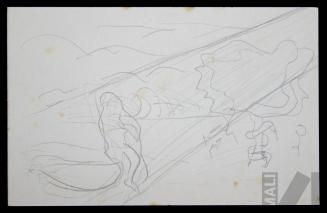 Esbozo de personaje en paisaje