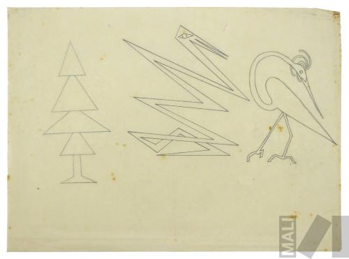 Diseño de aves y árbol