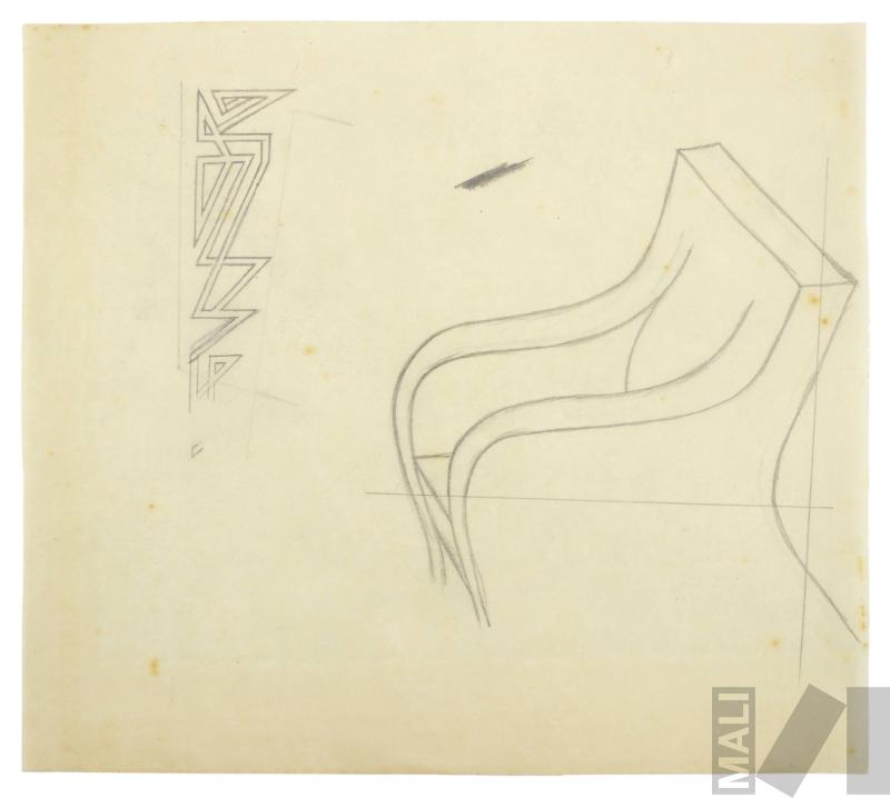 Estudio de sillón y diseño ornamental