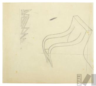 Estudio de sillón y diseño ornamental