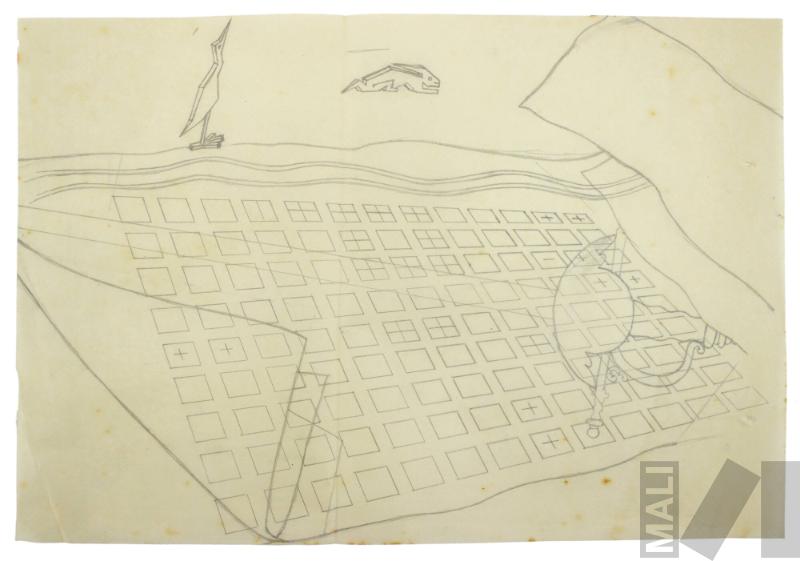 Estudio para afiche conmemorativo por el IV centenario de la fundación de Lima