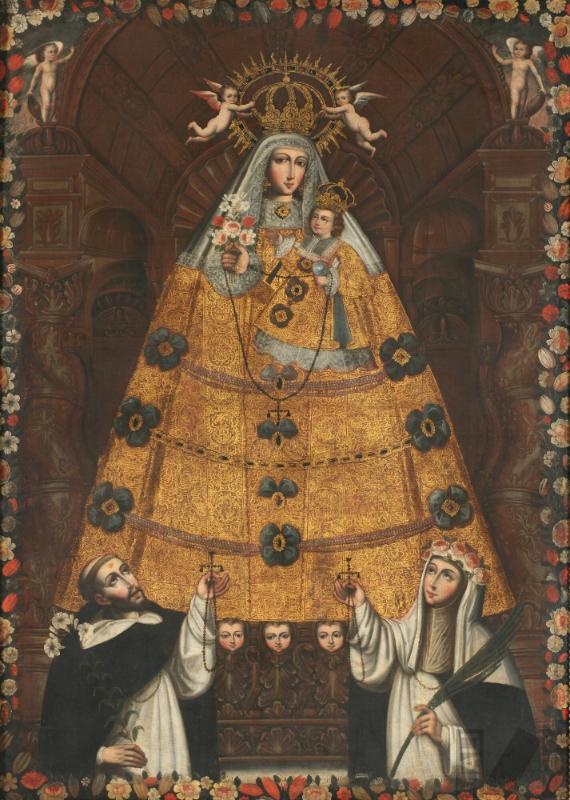 Virgen del Rosario con santo Domingo y santa Rosa