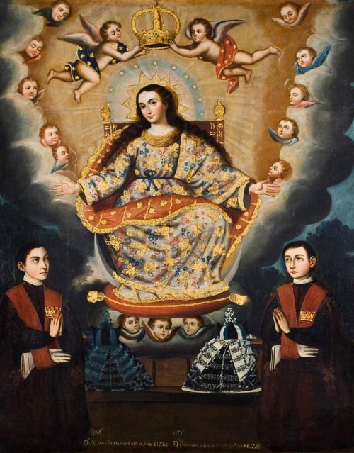 Virgen de la Silla con la graduación de los hermanos García
