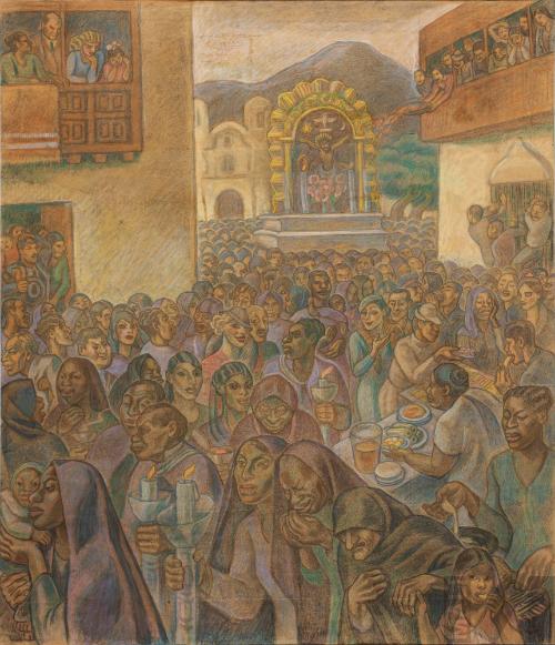 Boceto para 'Procesión del Señor de los Milagros'
