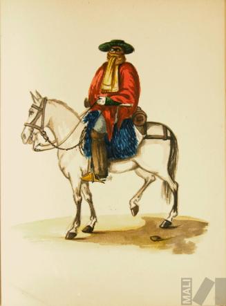 Jinete en traje de viaje a la sierra