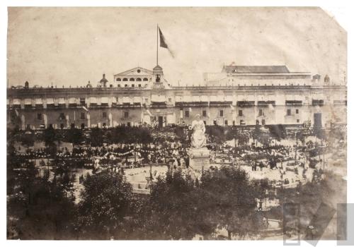 Celebración de la victoria de Benito Juárez en la Plaza de México