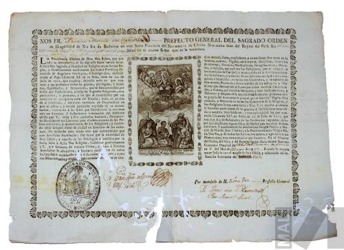 Carta de beneficios espirituales otorgada por la Orden Bethlemita