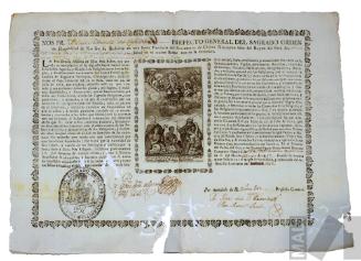 Carta de beneficios espirituales otorgada por la Orden Bethlemita