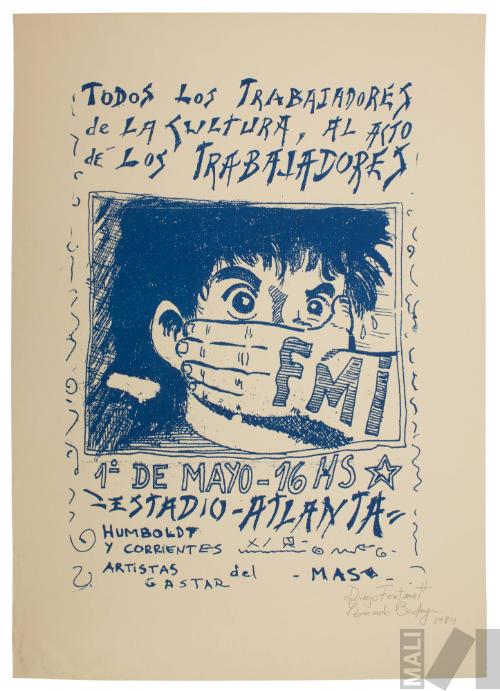 Afiche Todos los trabajadores de la cultura al acto de los trabajadores