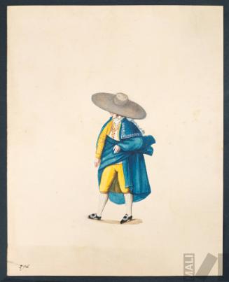 Hombre con sombrero y capa