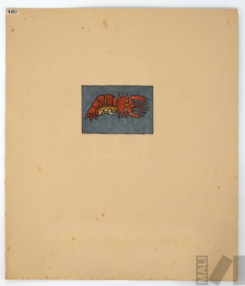 Estudio de motivo prehispánico (camarón)