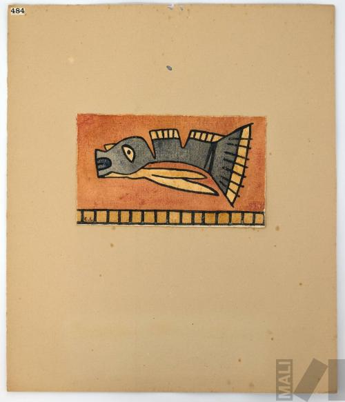 Estudio de motivo prehispánico (pez)