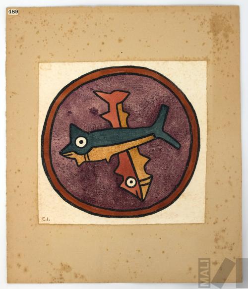 Estudio de motivo prehispánico (peces)