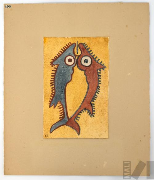 Estudio de motivo prehispánico (peces)