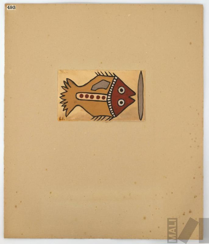 Estudio de motivo prehispánico (pez)