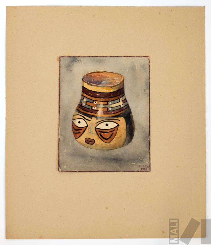 Estudio de cerámica Nasca (cabeza trofeo)