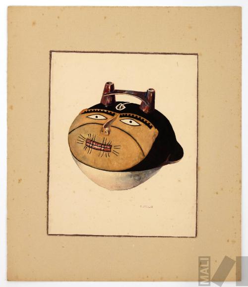 Estudio de cerámica Nasca (cabeza trofeo)