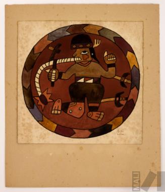 Estudio de motivo Nasca (personaje antropomorfo)