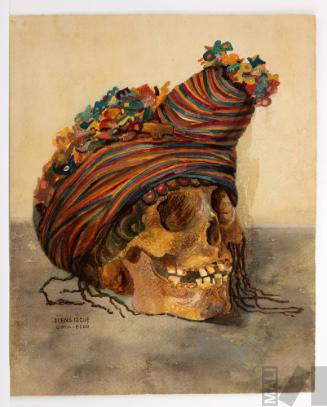 Estudio de cráneo con tocado