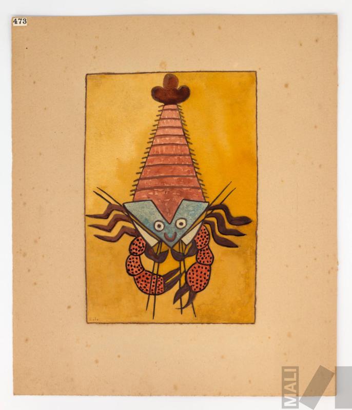 Estudio de motivo prehispánico (camarón)